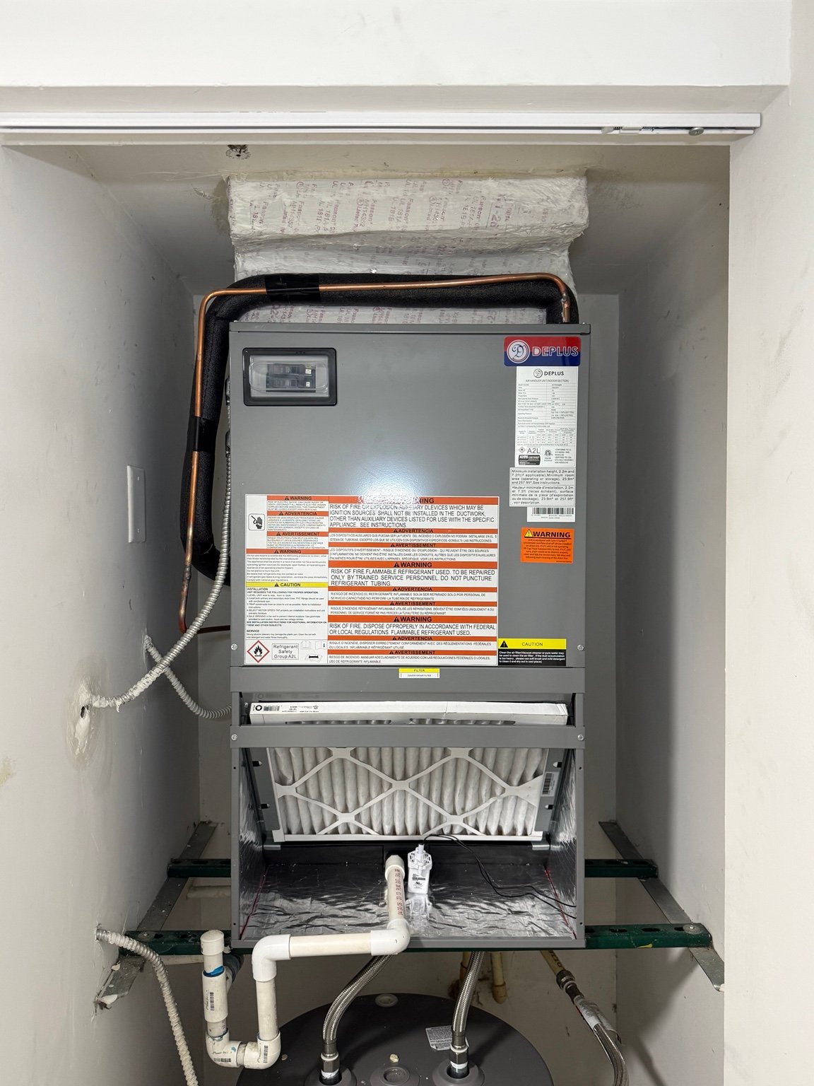 Deplus air handler installation